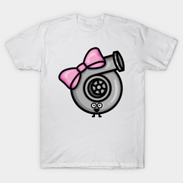 Cutest Turbo - Pink Bow T-Shirt by hoddynoddy